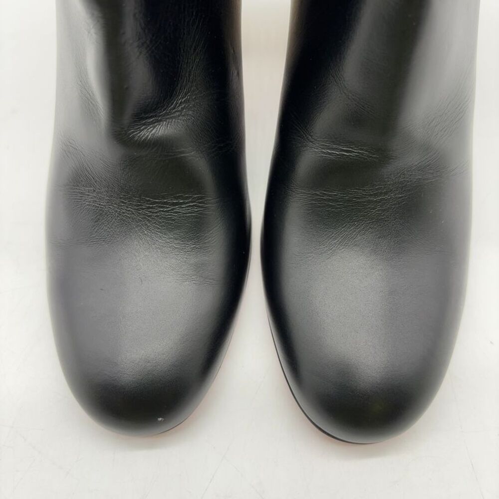 Christian Louboutin Black Leather Stud Block Heel Ankle Boots